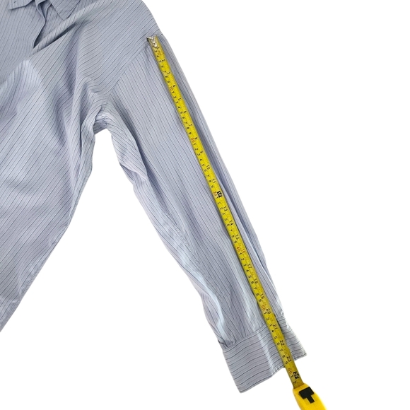 POLO RALPH LAUREN Blue Label Striped Cotton Loop-Collar Shirt women’s 10 - Picture 12 of 14